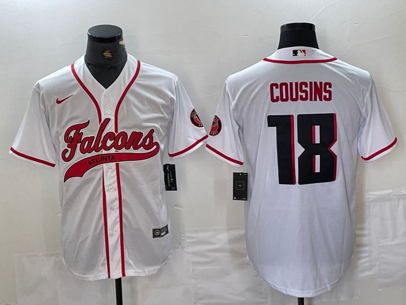 Men Atlanta Falcons 18 Cousins White semi-joint name 2024 Nike Limited NFL Jersey style 1